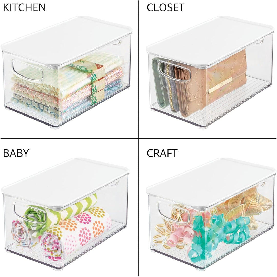 mDesign 2er-Set Kühlschrankbox – Kühlschrank Vorratsdose abnehmbarem Deckel und Griffen – lebensmitt