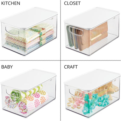 mDesign 2er-Set Kühlschrankbox – Kühlschrank Vorratsdose abnehmbarem Deckel und Griffen – lebensmitt
