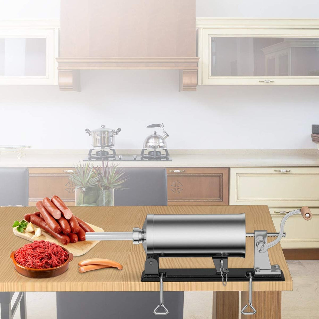 DREAMADE 4,8 L Wurstfüller Manuell, Wurstfüllmaschine mit 4 Füllrohre, Wurstfüller Edelstahl Wurstma