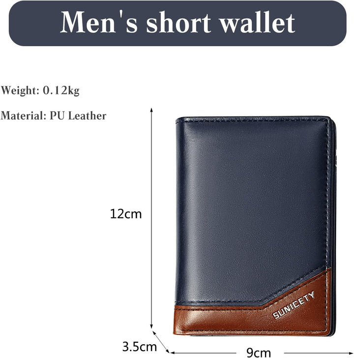 PORRASSO Herren Geldbörse Geldbeutel Kreditkartenetui Leder Brieftasche RFID Schutz Wallet Kartenetu