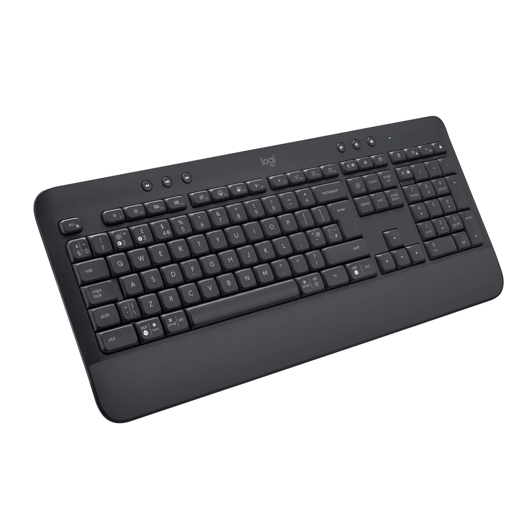 Logitech Signature K650 Comfort kabellose Tastatur mit Handballenauflage, BLE Bluetooth/Logi Bolt US