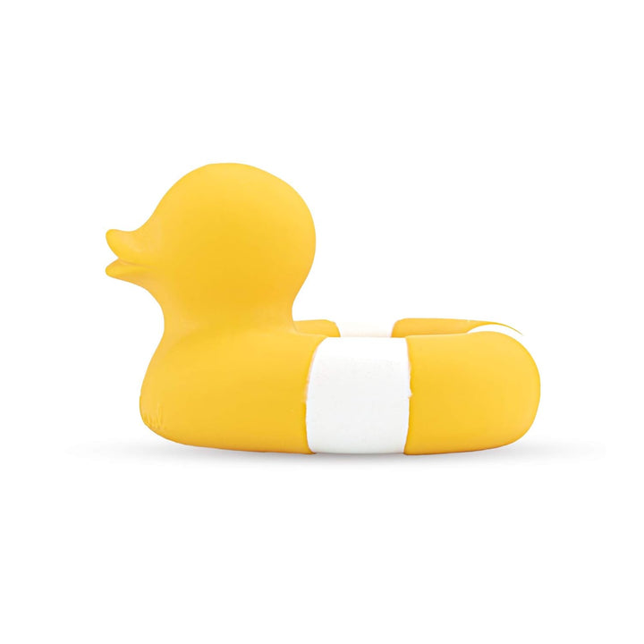 Oli &amp; Carol - Naturgummi-Badespielzeug, Ente, Flo The Floatie, Gelb, 10 cm