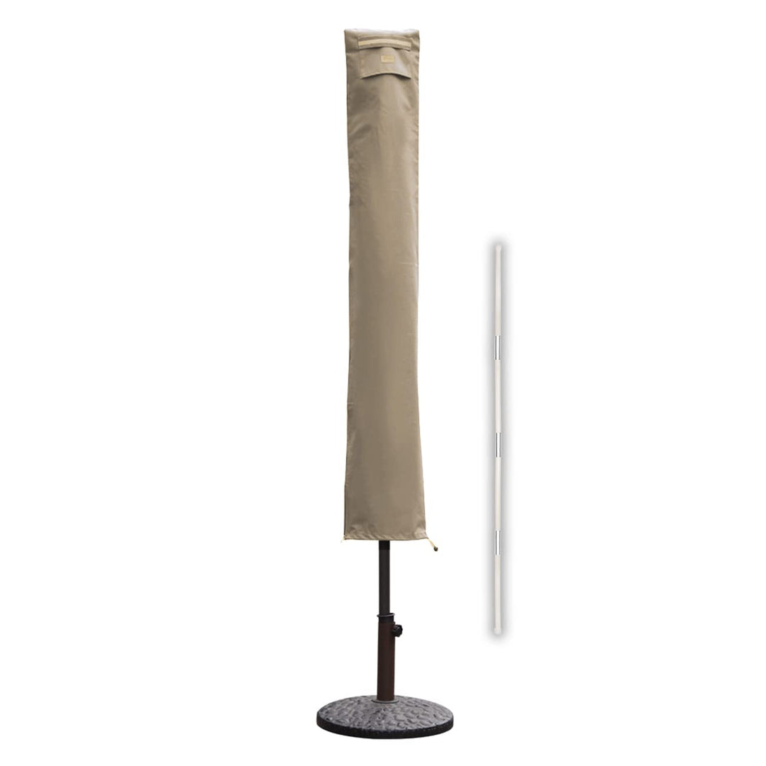 Sekey Schutzhülle für Ø 300 cm Sonnenschirm, Abdeckhauben für Sonnenschirm 170cm×27.5/33.5cm Taupe,