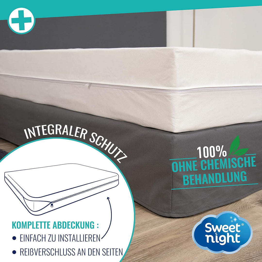Sweetnight - Vollmatratzenbezug 70x140 cm | Anti-Wanzen und Anti-Milben | Renove-Matratze: Schützt I