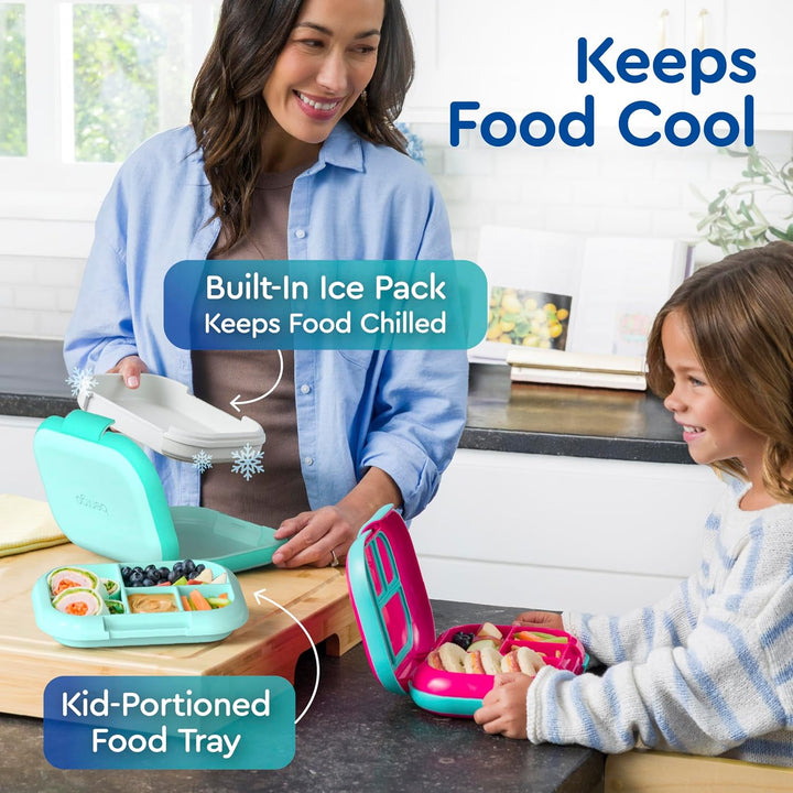 Bentgo® Kids Chill Lunchbox – Bento-Style Lunch-Lösung mit 4 Fächern und herausnehmbarem Eisbeutel f