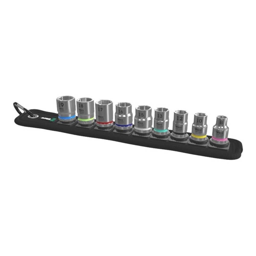 Wera 05003973001 Zyklop Steckschlüsseleinsätze Belt B 4, 3/8“-Antrieb, 9-teilig