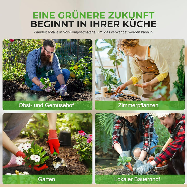 Nutrichef Elektrischer Komposter, 3L- Biomülleimer Küche, Komposteimer- Für Organisches Material & L