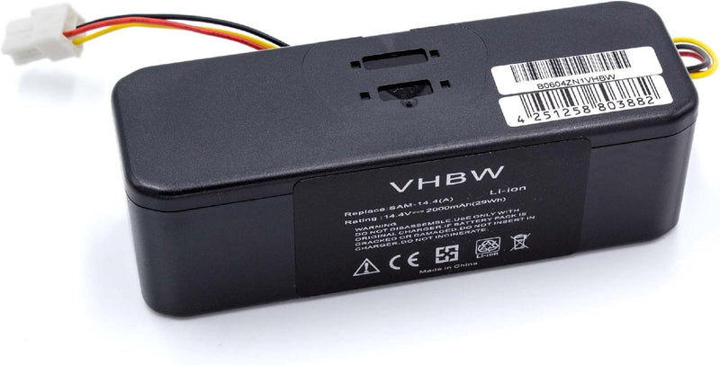 vhbw Akku Ersatzakku Li-Ion 2000mAh (14.4V) kompatibel mit Samsung Navibot der SR-Series, Ersatz für