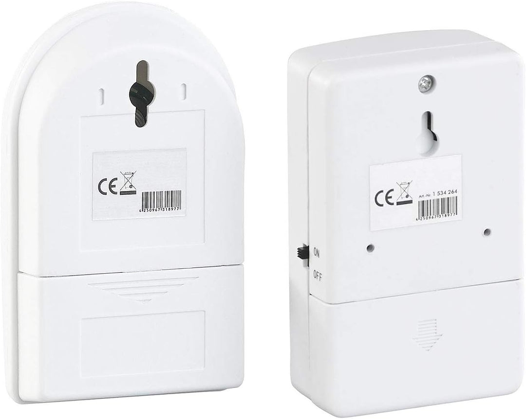 CASAcontrol Bewegungsmelder: Batterie-Funk-Durchgangsmelder, PIR-Bewegungssensor, Klingel-Funktion (