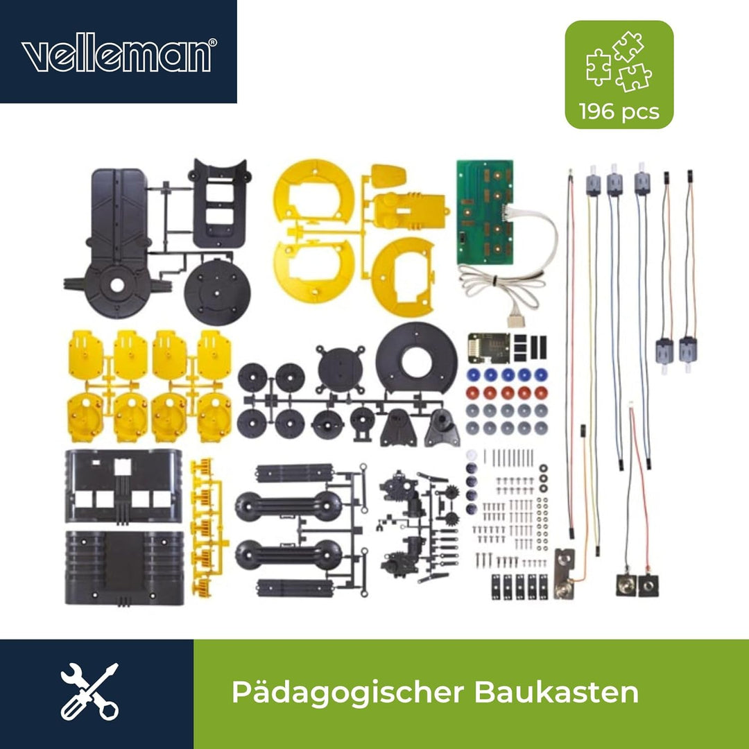 Velleman Lernroboterarm mit 5 Motoren, beweglichen Gelenken und LED-Licht, STEM-Bausatz für Jugendli
