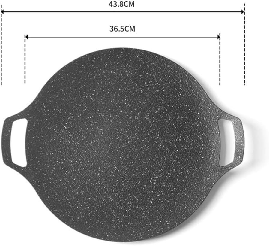 Koreanische Grillpfanne, 34 cm Eisen mit Antihaftbeschichtung, Backen, multifunktionale Herdplatte f