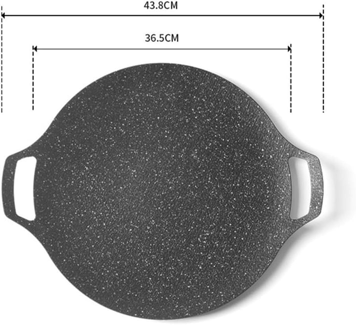 Koreanische Grillpfanne, 34 cm Eisen mit Antihaftbeschichtung, Backen, multifunktionale Herdplatte f