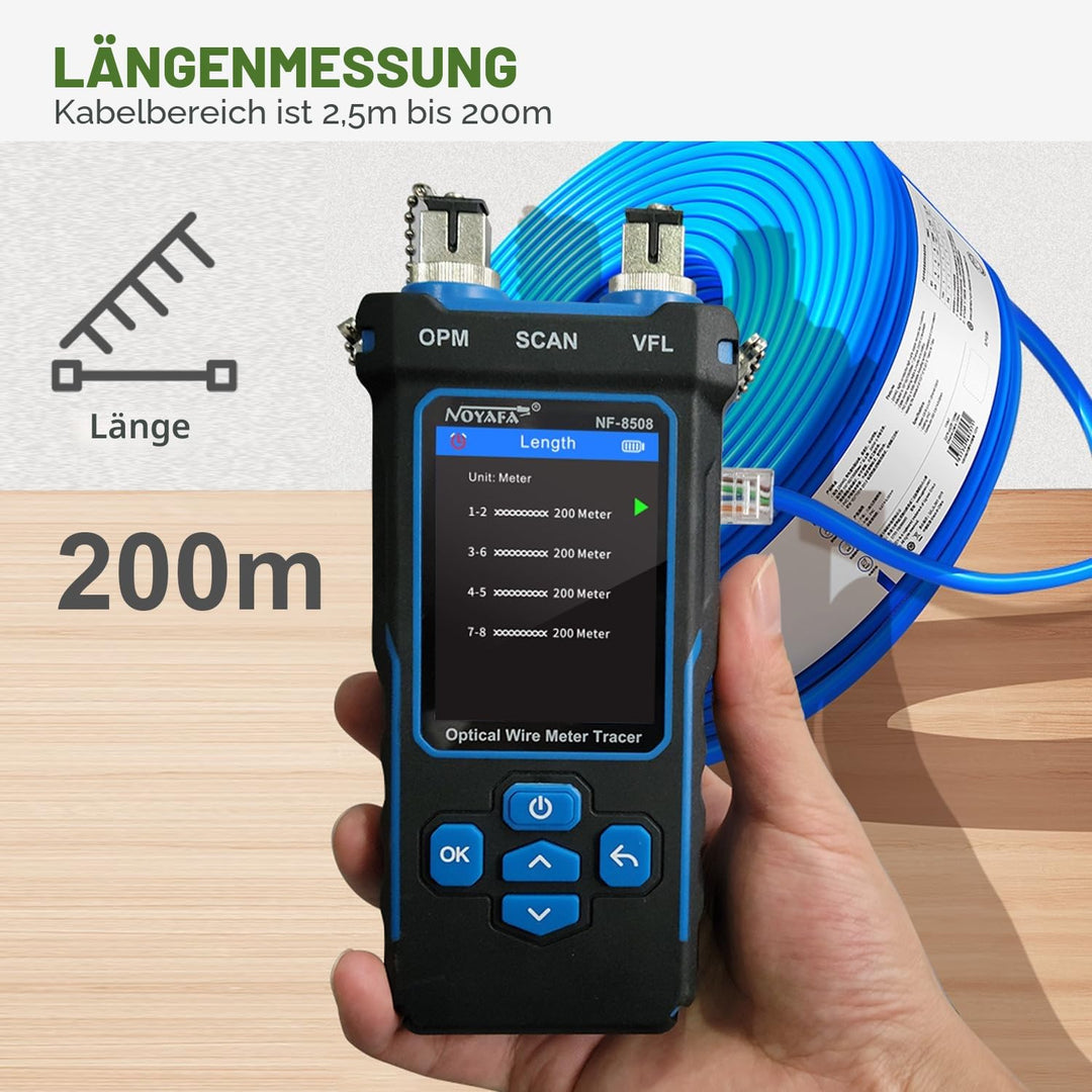 NOYAFA PoE Multifunktions-Netzwerkkabel-Tester für CAT5 CAT6 Tracker, optisches Leistungsmesser, Kab