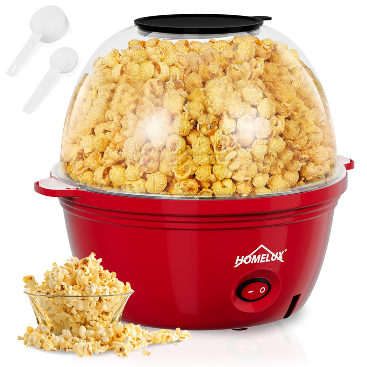HOMELUX Popcornmaschine Popcorn Maker 450W Mini Popcorn Maschine mit Messlöffel Antihaftbeschichtung