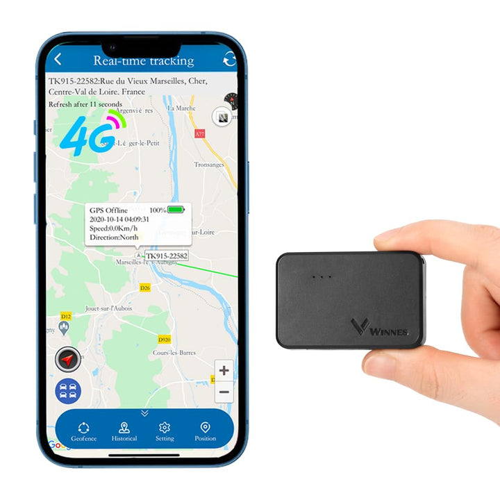 Winnes Mini GPS Tracker 4G mit SIM-Karte APP/Web-Echtzeitpositionierung GPS Tracker Kinder Unterstüt