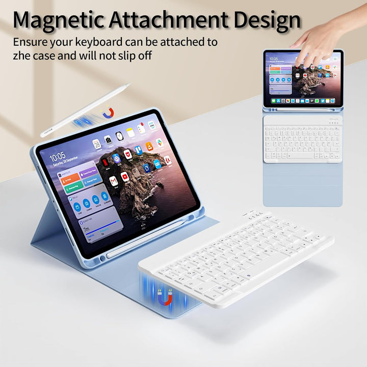 GKABXY Hülle mit Tastatur für iPad Pro 11 4. / 3. / 2. Generation 2022/2021/2020 mit stifthalter, Ma