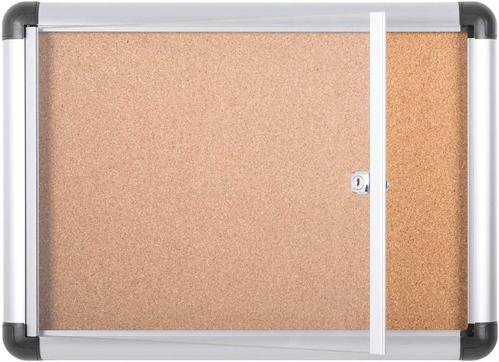 Bi-Office Schaukasten Vitrine"Enclore Extra", Kork, geeignet für 2 x DIN A4, silberner Aluminiumrahm