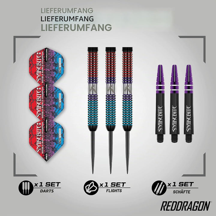 RED DRAGON Peter Snakebite Wright Spirit Edition Premium Tungsten Darts Set mit Flights und Stems 25