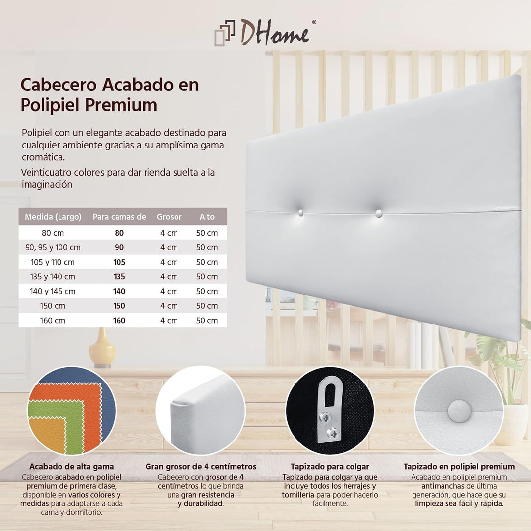 DHOME Kopfteil aus Kunstleder oder Stoff AQUALINE Pro Kopfteil Polsterkopfteil Luxusbett (Kunstleder