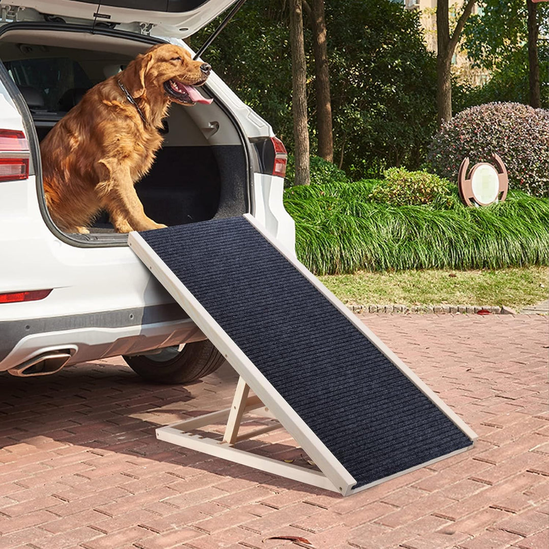Verstellbare Haustierrampe für Bett, Couch, Pfotengriff, Anti-Rutsch-Teppich, Hunderampe Auto, 2 Hoc