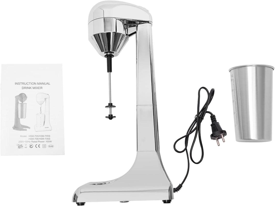 100W Milchshaker Mixer 22000 U/min Elektrischer Standmixer 2 Gänge 500ml Tassenkapazität Getränkemix