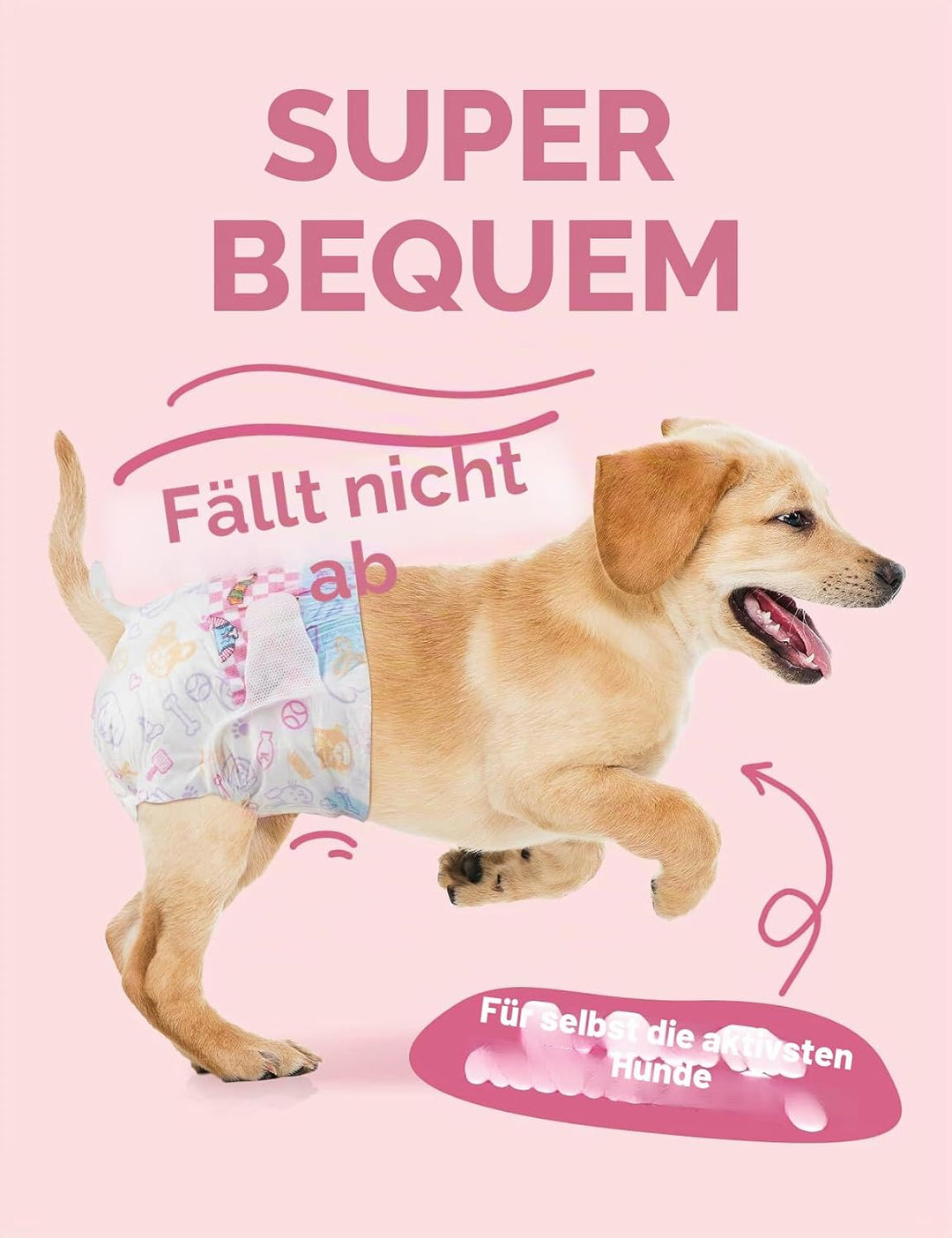 Dono Katzenwindeln, 24 Stück, Hundewindeln für Hündinnen Mit Nässeindikator, Hundehosen für Inkontin