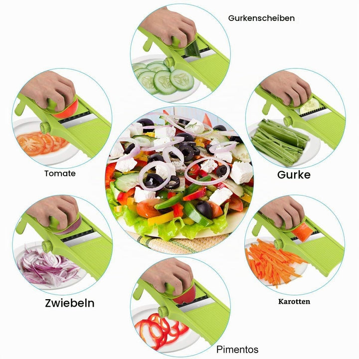 Manuelle Essen Slicer, Gemüsehobel 3 in 1 Gemüseschneider Profi Gemüsereibe Kartoffelschneider, just