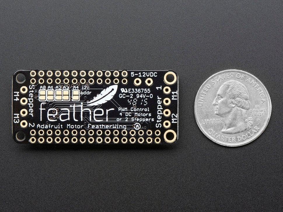 Adafruit DC Motor + Stepper FeatherWing Add-on For All Feather Boards [ADA2927]