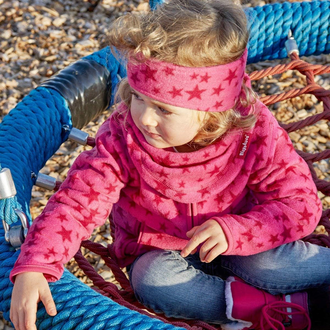 Playshoes Unisex Kinder Fleece-Jacke Outdoor-Oberteil 86 Pink Sterne, 86 Pink Sterne