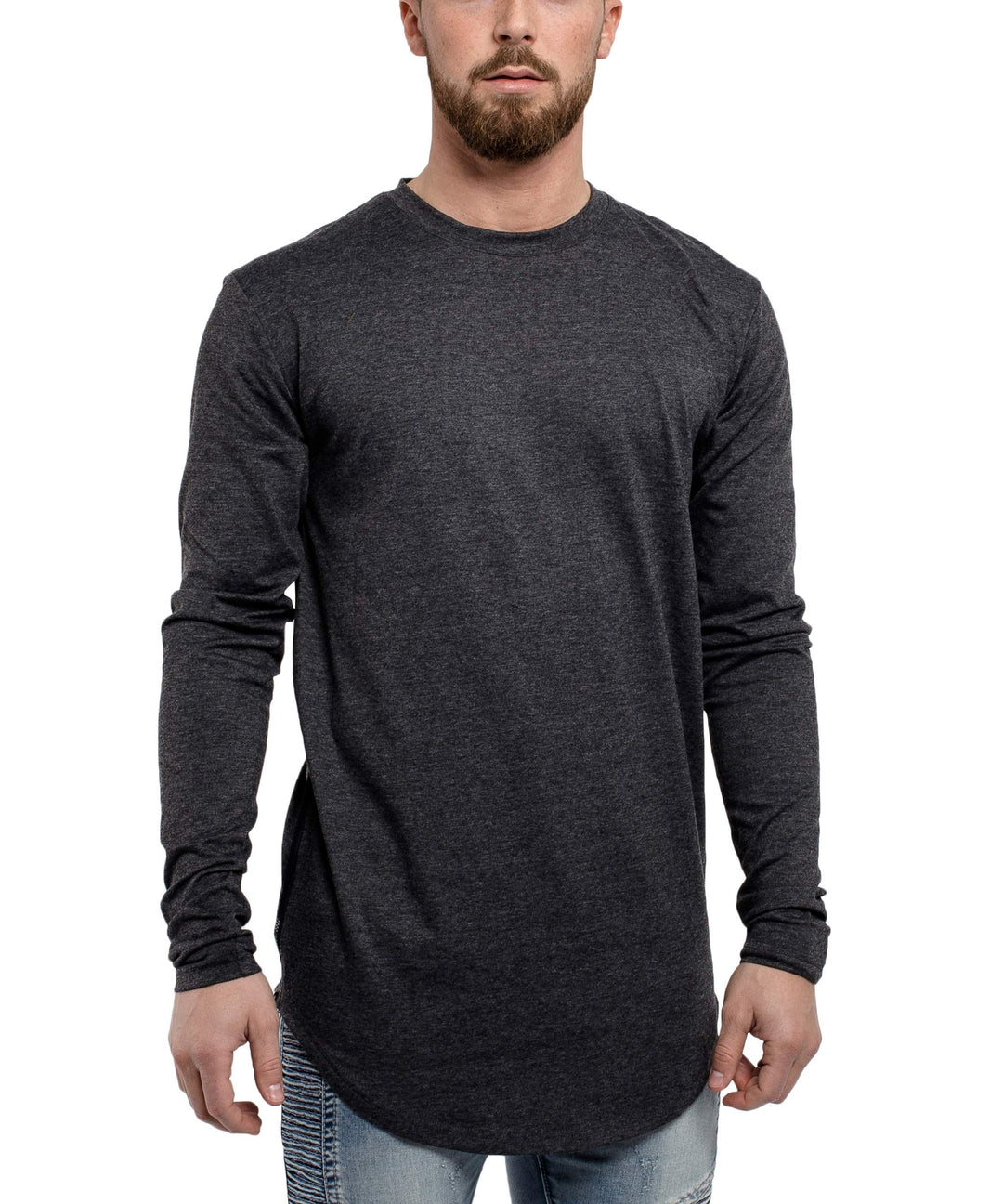 Blackskies Side Zip Langarm T-Shirt | Langes Oversize Fashion Basic Longsleeve Herren Longshirt Long
