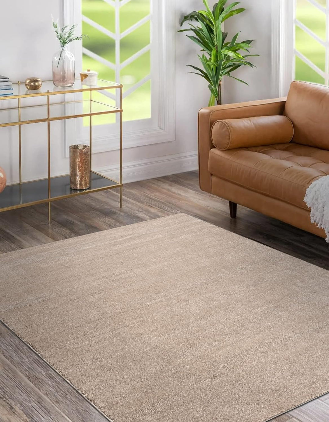 rugsx Teppich Softy beige, glatt, einfarbig, für Zimmer, Wohnzimmer, Schlafzimmer, 200x290 cm 200x29