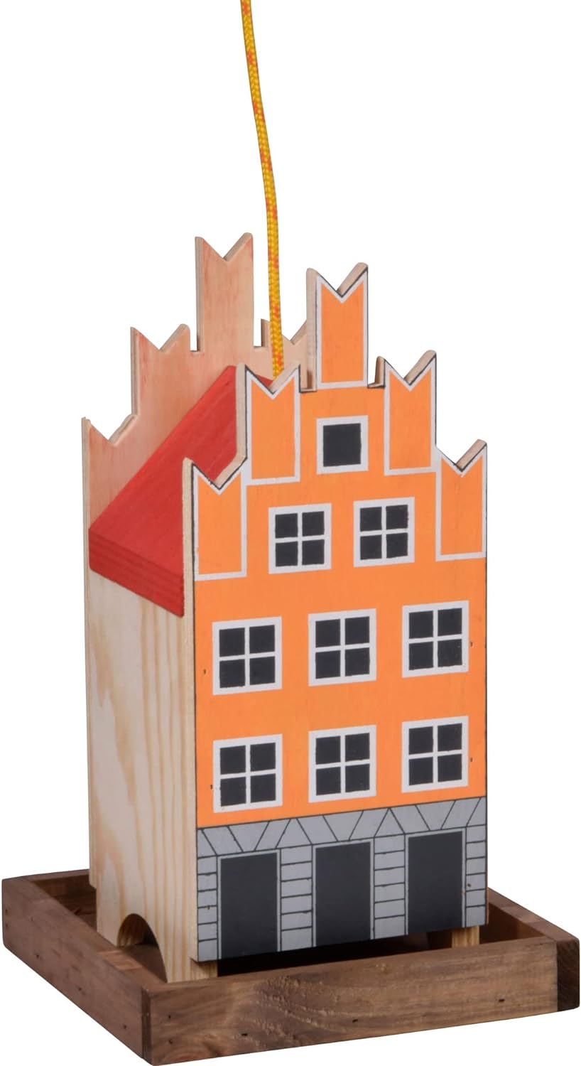 dobar® Green Label 27051FSCe Buntes Vogelfutterhaus Salzstrasse Hängend - Kleine Vogelvilla Multiple