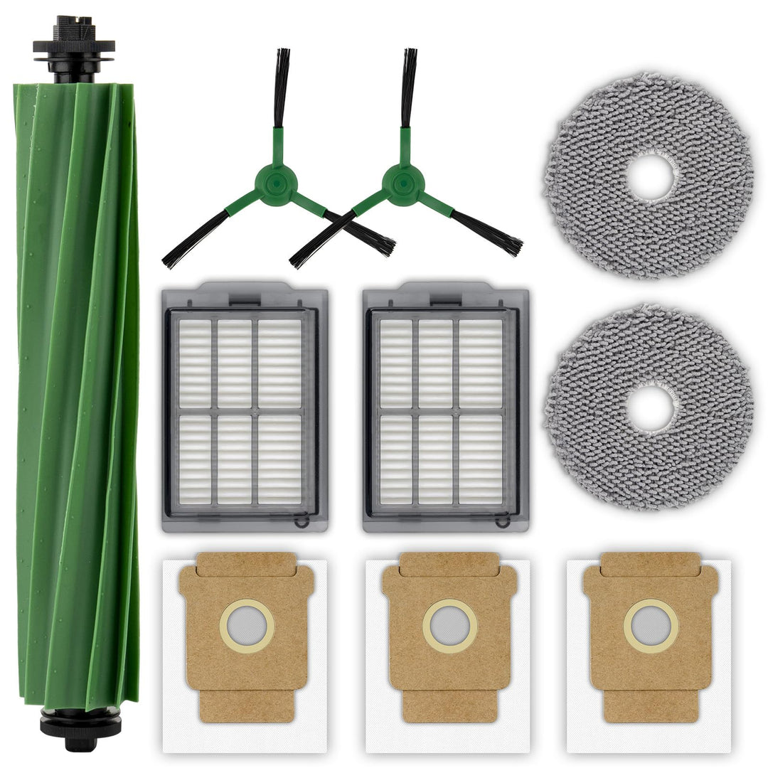 (10 Stück) Plus 505 Combo Ersatzteile für iRobot Plus 405 Combo, 1 Bürstenrolle, 3 Staubbeutel, 2 Wi