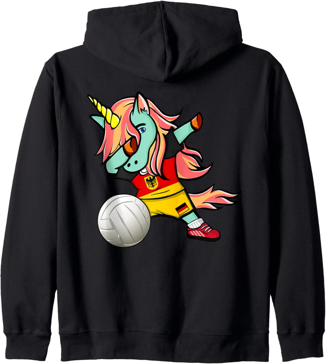 Dabbing Einhorn Deutschland Volleyball Deutsche Flagge Sport Kapuzenjacke