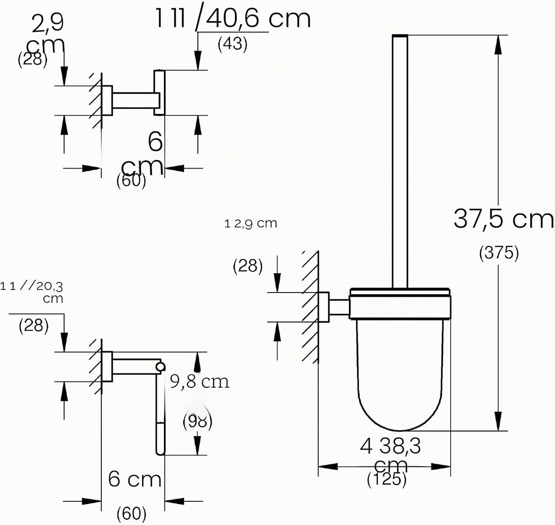 GROHE Essentials Cube - WC-Set 3 in 1 (Pflegeleichte Chromoberfläche, Material aus Glas und Metall,