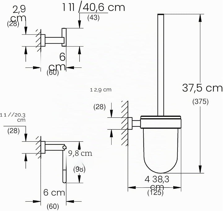 GROHE Essentials Cube - WC-Set 3 in 1 (Pflegeleichte Chromoberfläche, Material aus Glas und Metall,