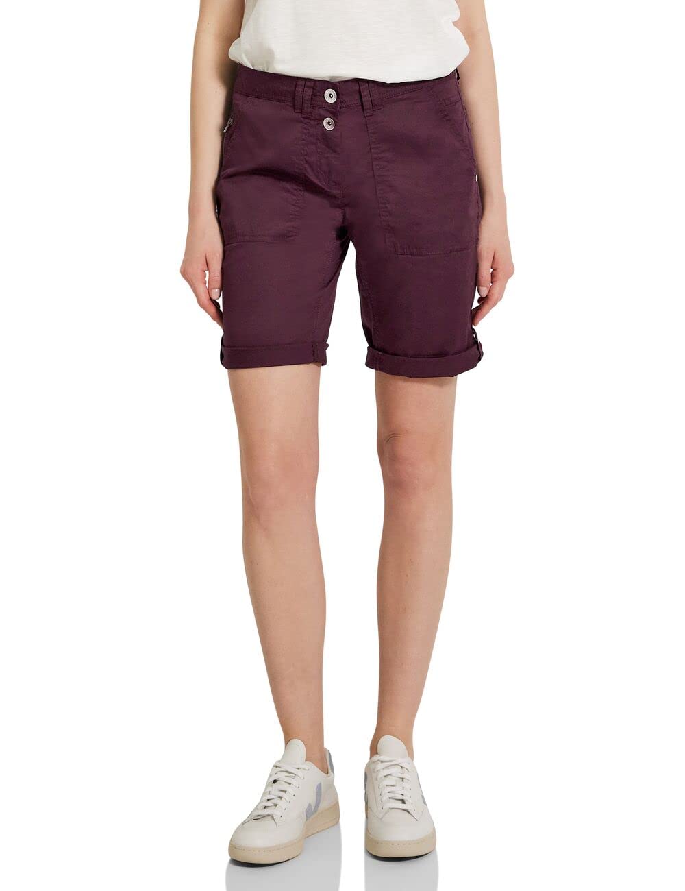 Cecil Damen Baumwollshorts 36W Wineberry Red, 36W Wineberry Red