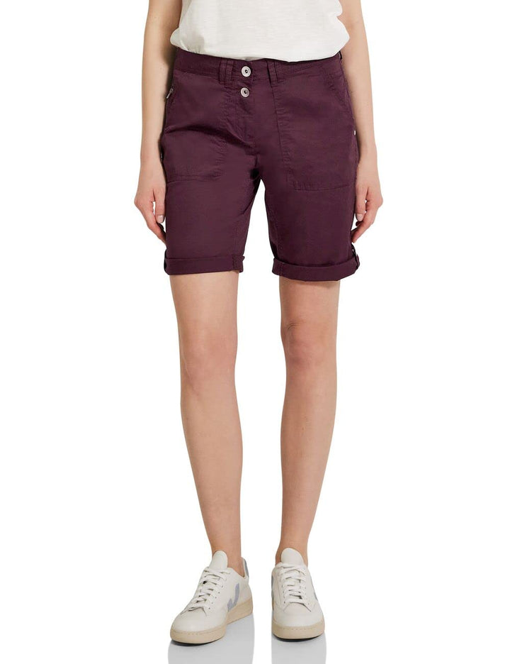 Cecil Damen Baumwollshorts 36W Wineberry Red, 36W Wineberry Red