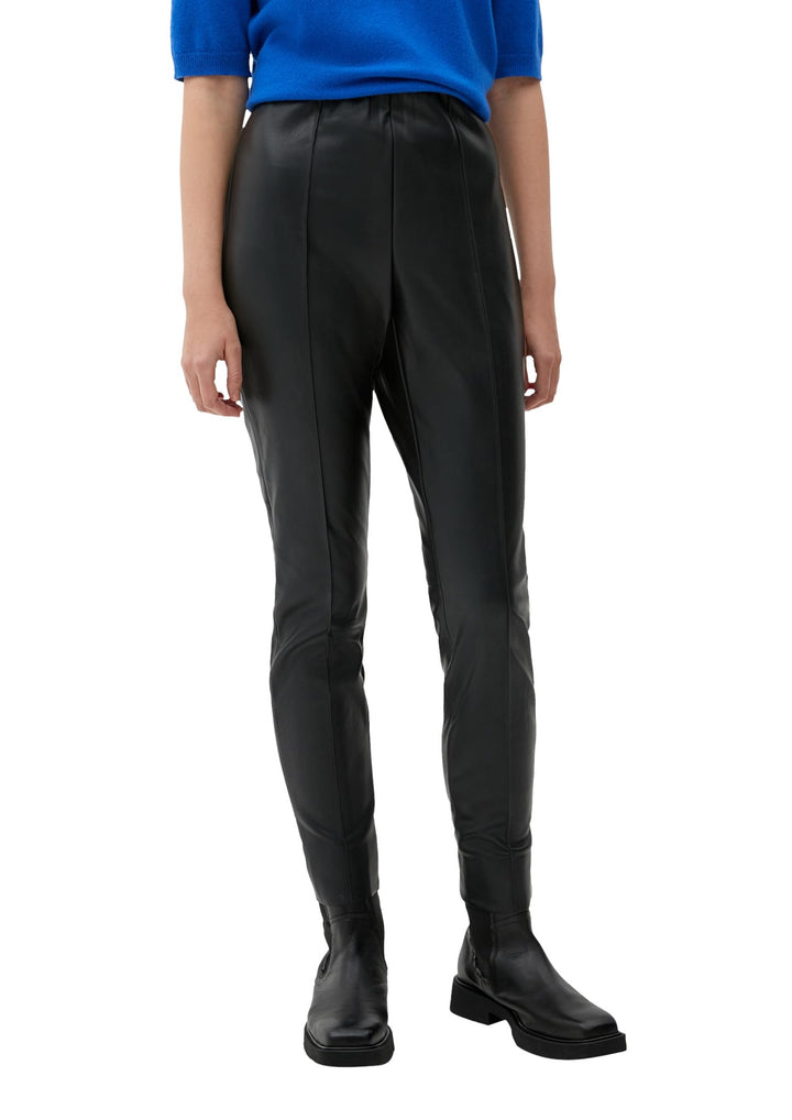 s.Oliver BLACK LABEL Damen Skinny: Leggings aus Lederimitat 36 Schwarz 9999, 36 Schwarz 9999