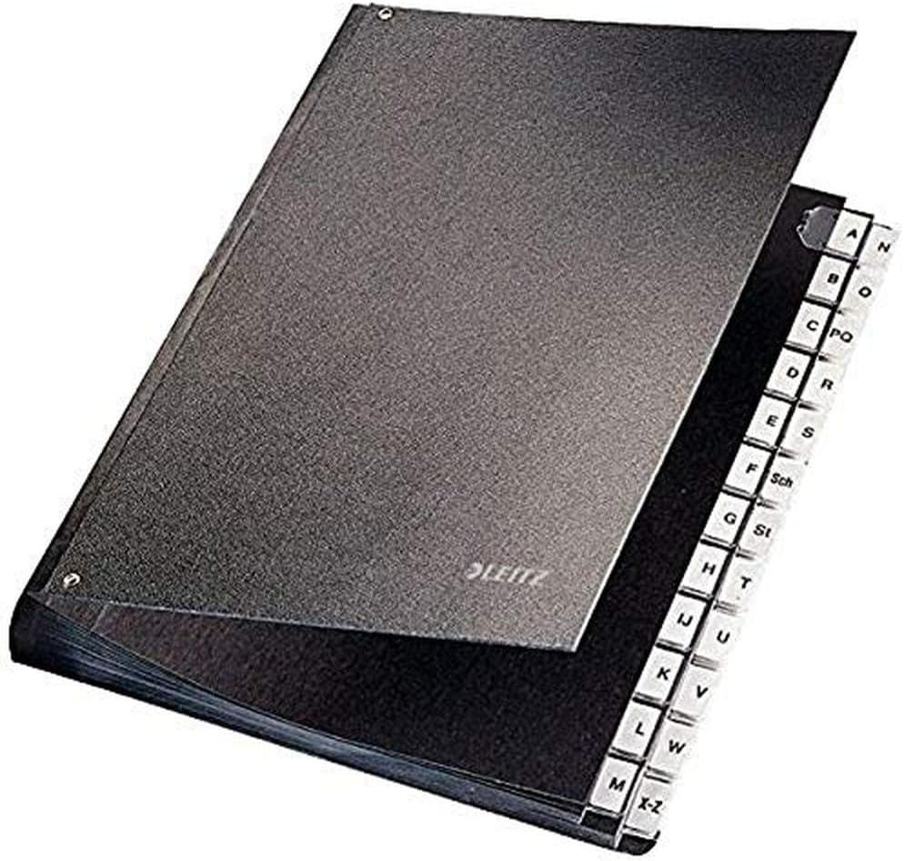 Leitz Ordnungsmappe 58250195 Ordner, A-Z, Anzahl der Abteilungen 24, Schwarz