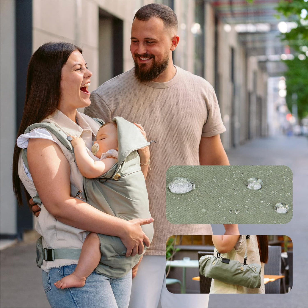 Babymoov Babytrage Moov & Boost Sage green - ergonomisch, für Babys und Kleinkinder, bis 20 kg Sage