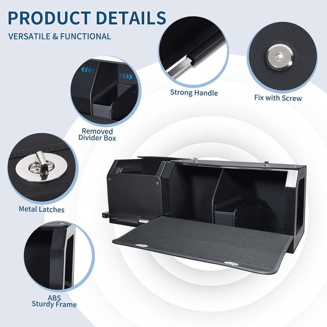 Auto Kofferraum Organizer mit Deckel – Modulares 2-in-1 Aufbewahrungsbox Gross XXL | Stabiler Zuggri