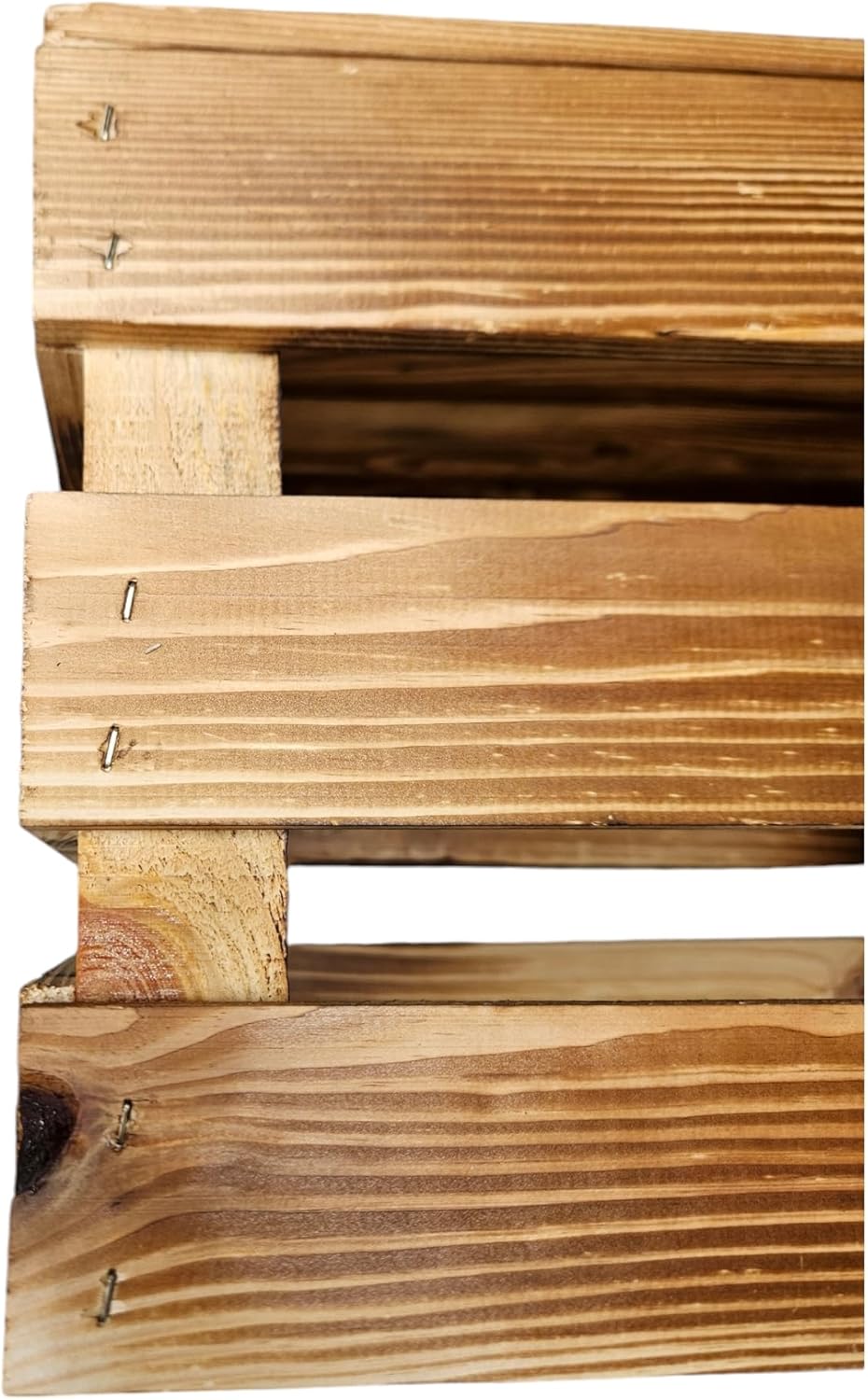 Teramico Weinregal Holzkisten Weinkisten Obstkisten Bar Verschiedene Varianten weiss geflammt 50cm 4