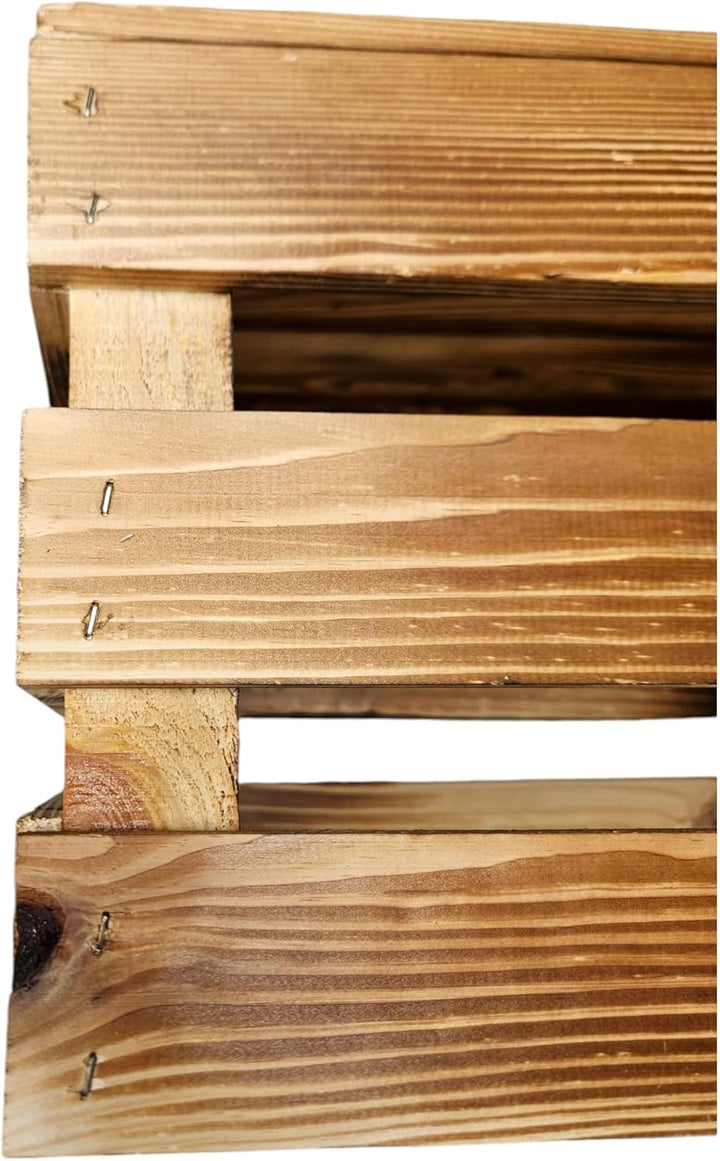 Teramico Weinregal Holzkisten Weinkisten Obstkisten Bar Verschiedene Varianten weiss geflammt 50cm 4