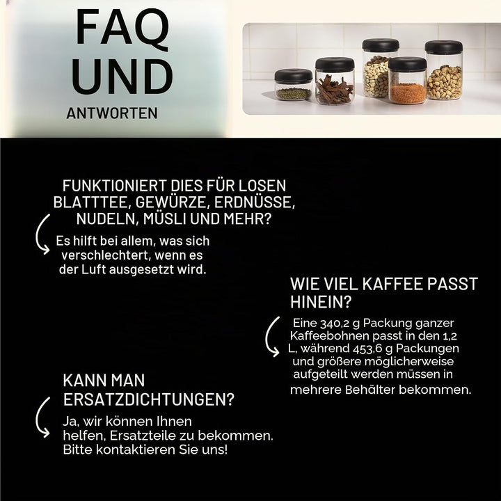 Fellow Vakuumbehälter zur Aufbewahrung von Kaffee und Lebensmitteln, integrierte Vakuumpumpe, hermet