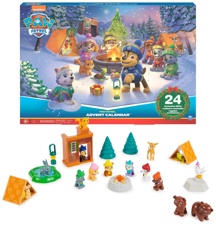 PAW Patrol Adventskalender - 24 Spielzeug-Überraschungen für eine fantasievolle Winterwelt, 7 Welpen