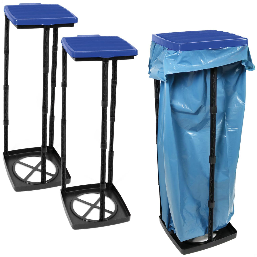 com-four® 3X Müllsackständer mit Deckel - in 3 möglichen Höhen aufbaubar - optimal für Heim, Garten,