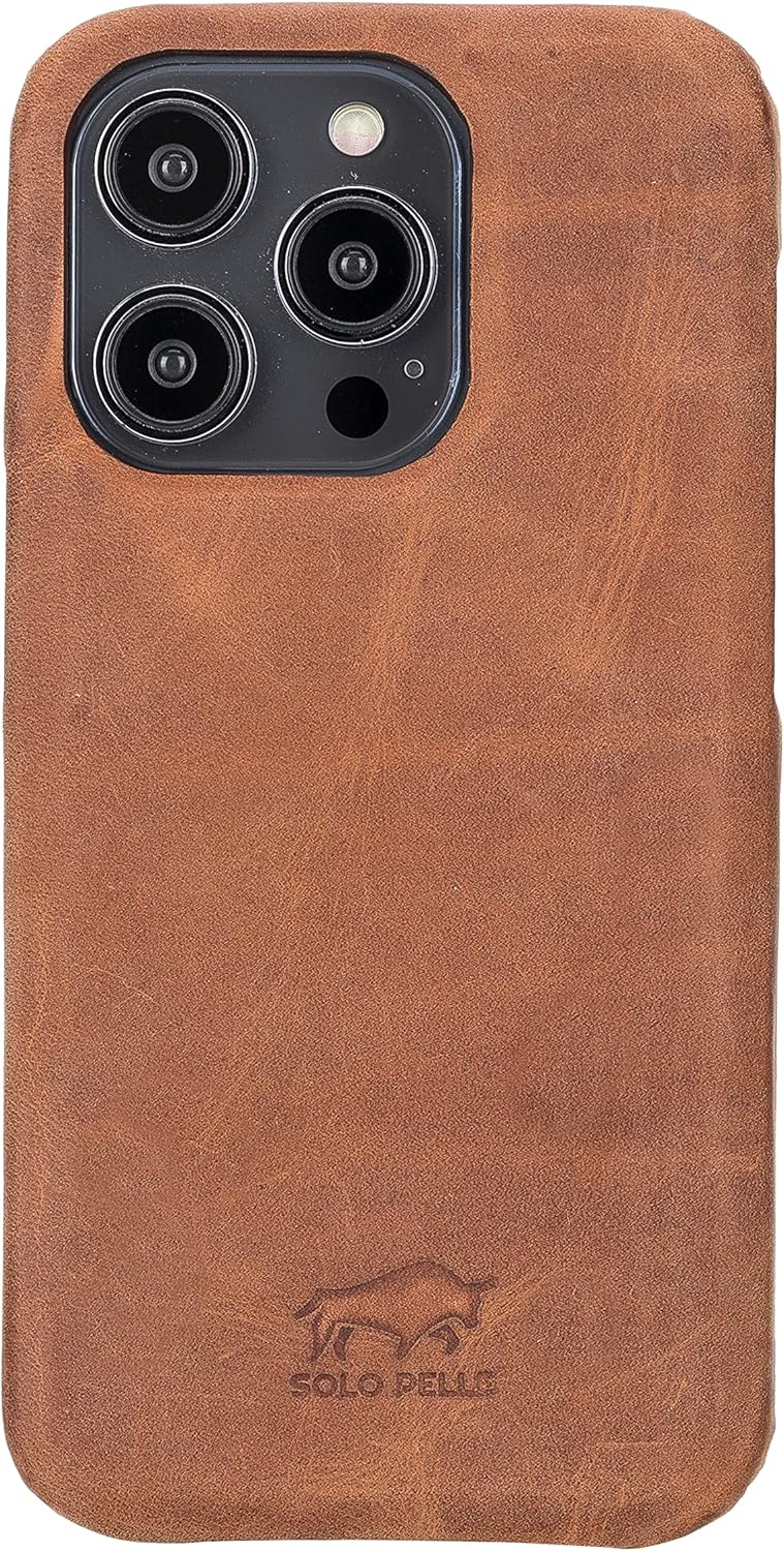 Solo Pelle Lederhülle für das iPhone 14 Pro in 6.1 Zoll Princeton Case Leder Hülle Ledertasche Backc