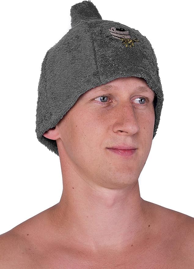 Sotra Saunamütze 100% Baumwolle – Weiche Frottee Sauna Kappe für Damen & Herren – Schutz für Haare &