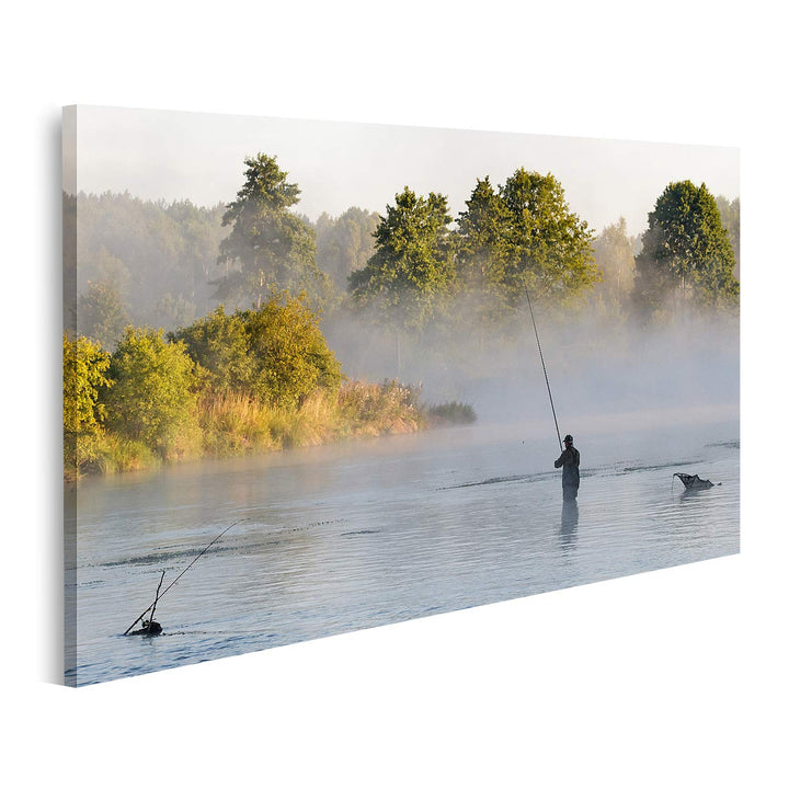 islandburner Bild auf Leinwand Angeln Angeln In Einem See Natur Serie Bilder Wandbilder Poster Leinw